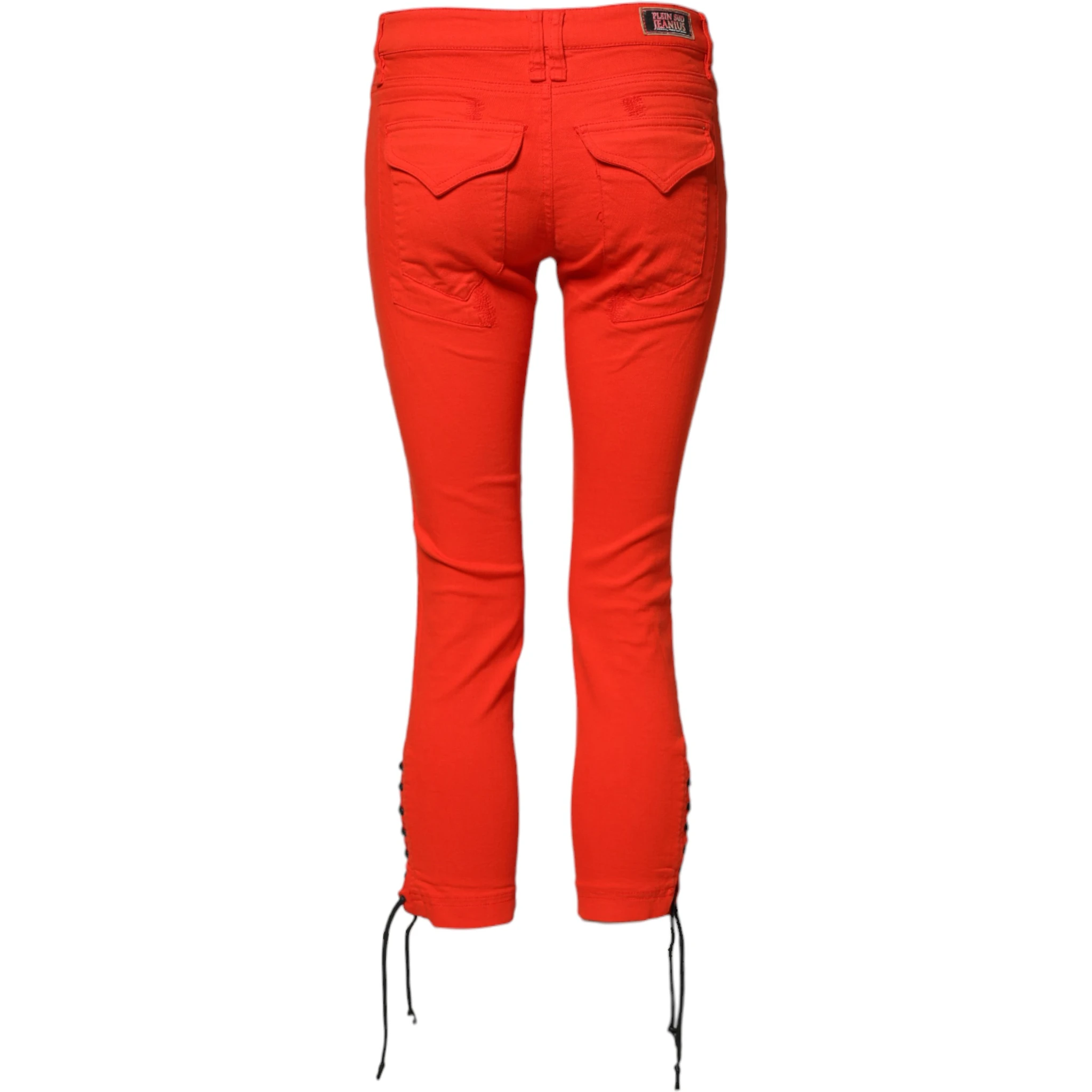 Red Mid Waist Skinny Cropped Trouser Jeans