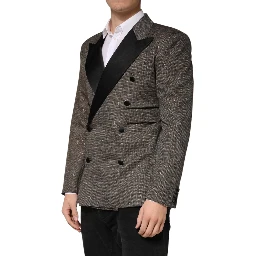 Gray Double Breasted 2 Button Jacket Blazer