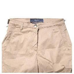 Beige Lyocell Skinny High Waist Chino Casual Pants