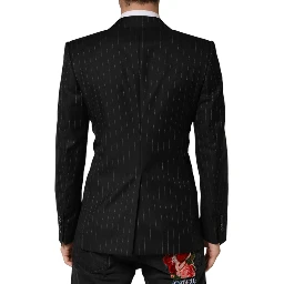 Black Stripes Double Breasted 2Button Blazer