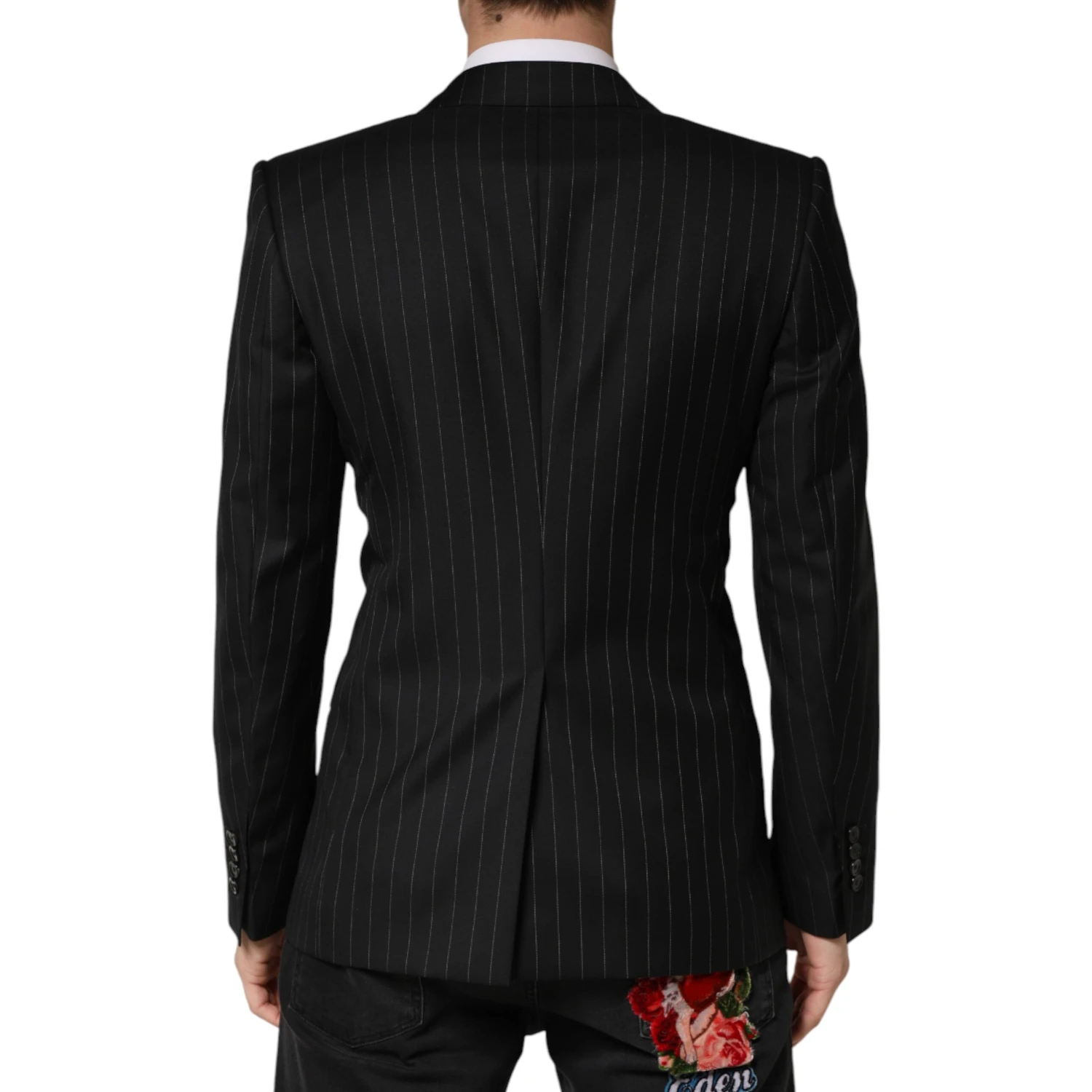 Black Stripes Double Breasted 2Button Blazer