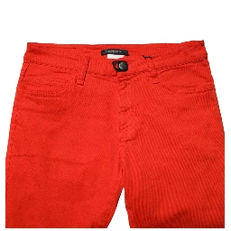 Red Mid Waist Skinny Cropped Trouser Jeans