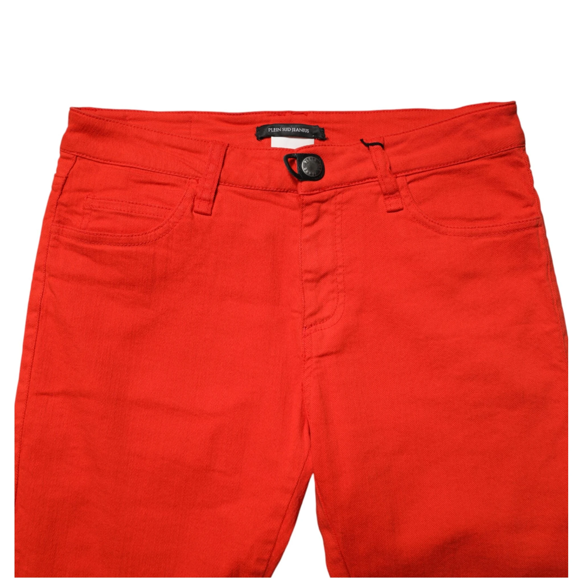 Red Mid Waist Skinny Cropped Trouser Jeans