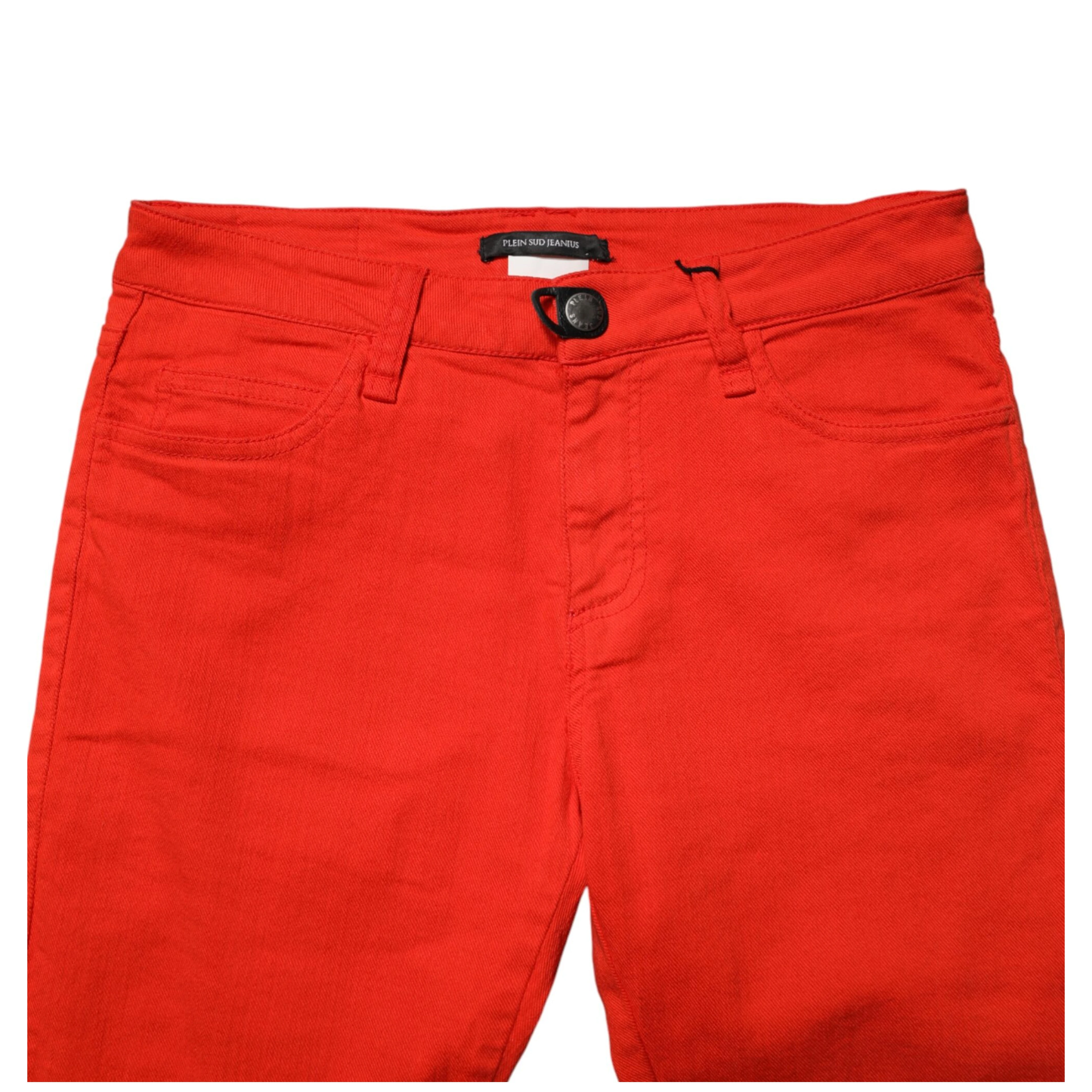Red Mid Waist Skinny Cropped Trouser Jeans
