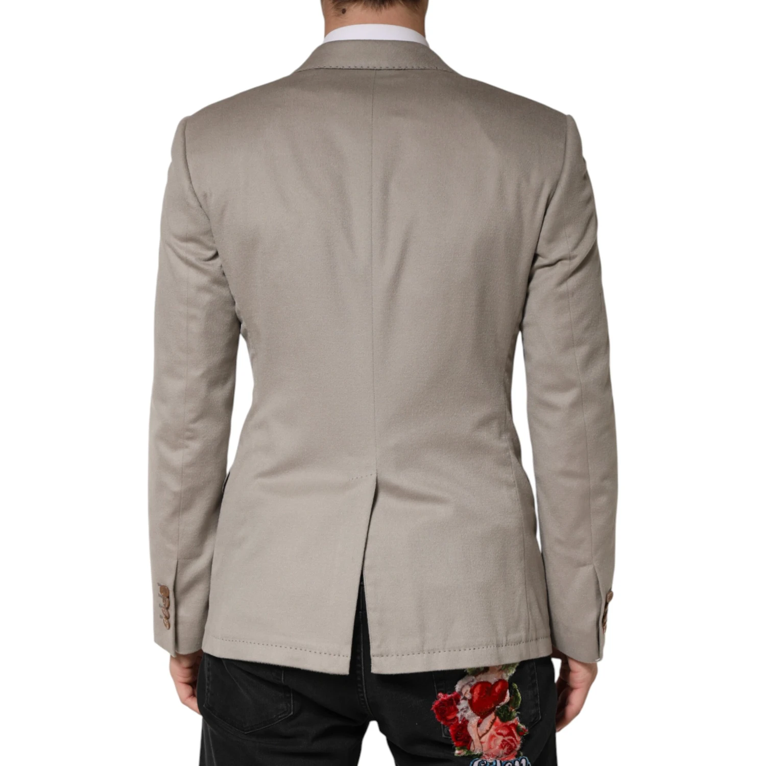 Gray Cashmere Single Breasted Jacket Blazer