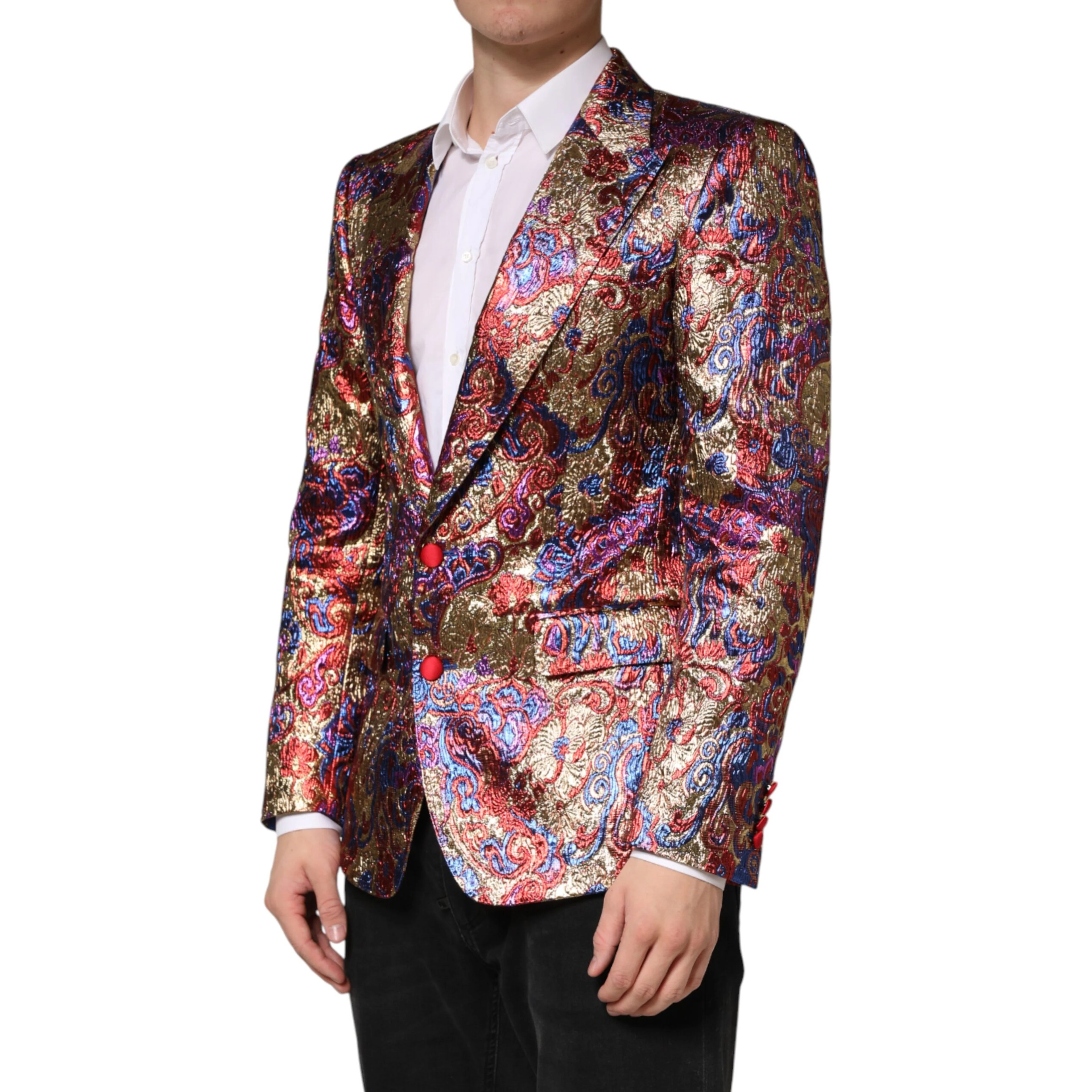 Multicolor Jacquard Single Breasted Blazer