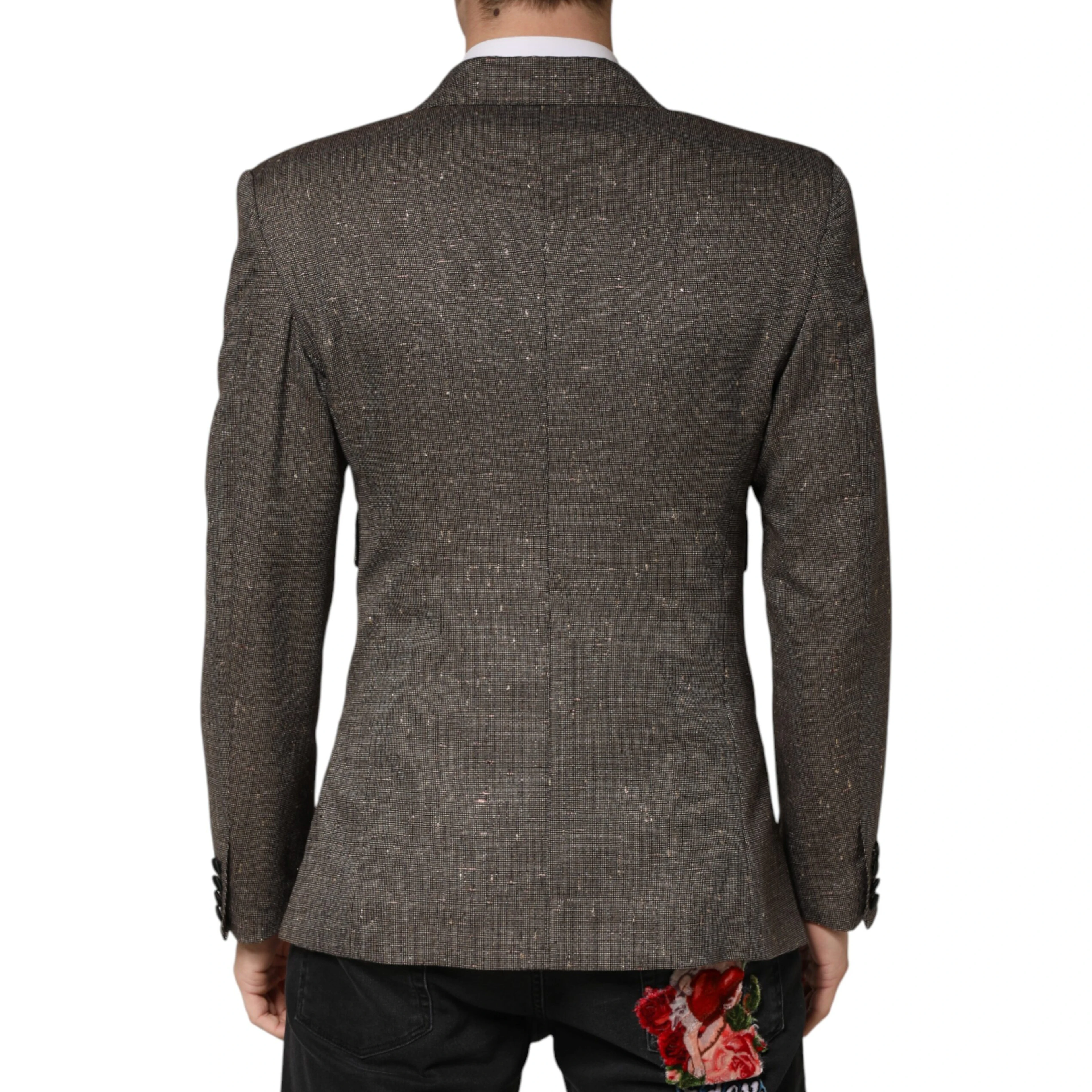 Gray Double Breasted 2 Button Jacket Blazer