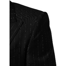Black Stripes Double Breasted 2Button Blazer