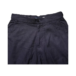 Navy Blue Straight High Waist Chino Casual Trouser Pants
