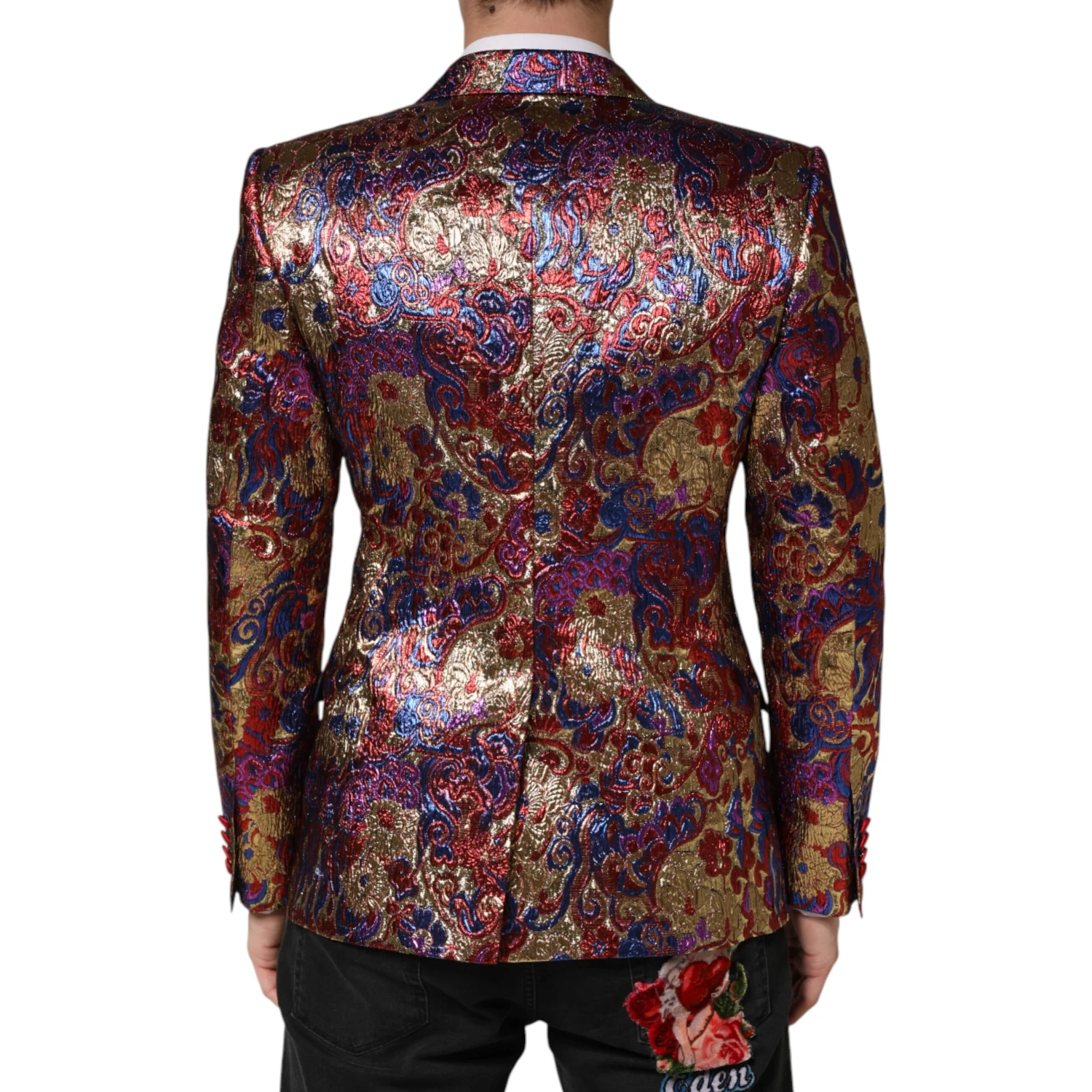 Multicolor Jacquard Single Breasted Blazer
