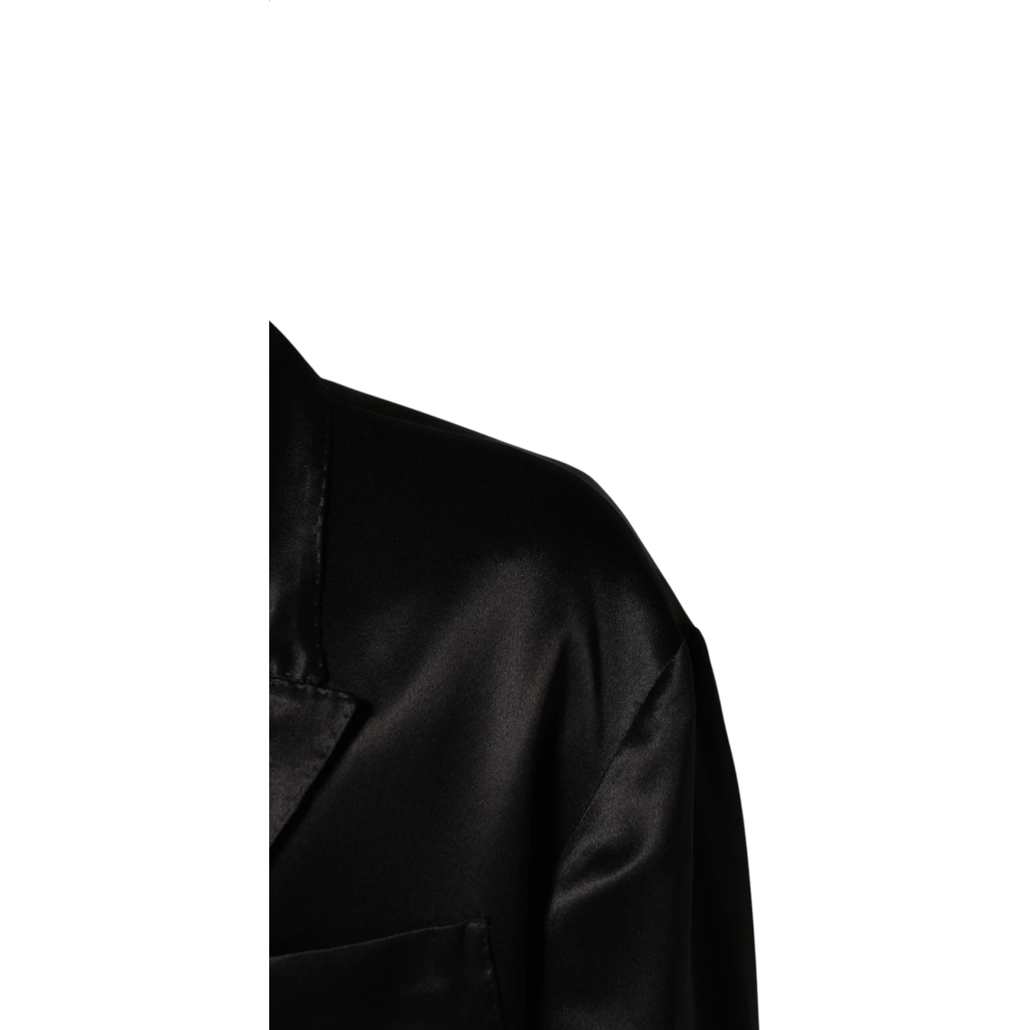 Black Silk Double Breasted 2 Button Blazer