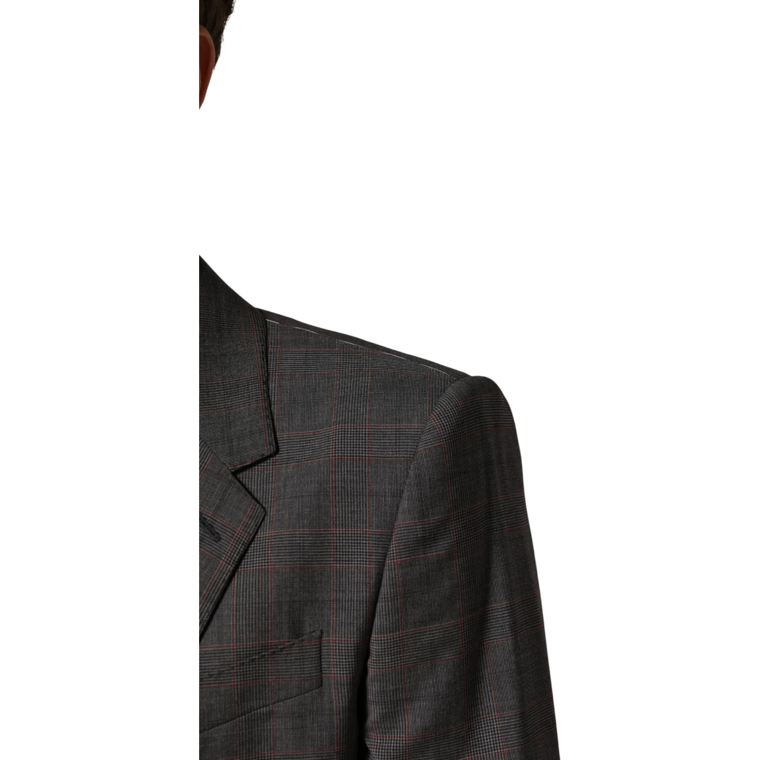 Gray Wool Single Breasted 2 Button Blazer