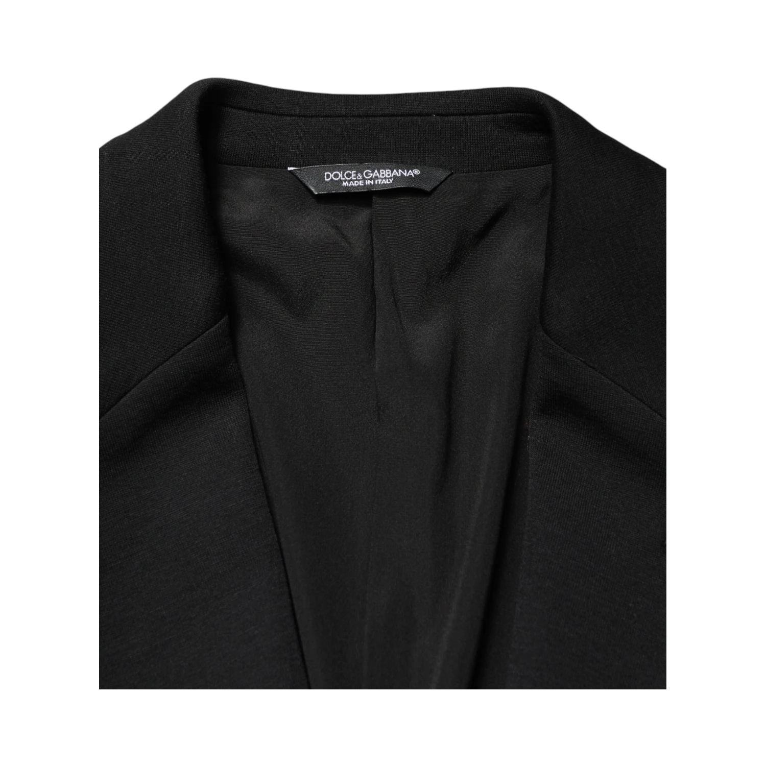 Black Wool Single Breasted 2 Button Blazer