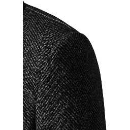 Gray Wool Blend Long Trench Coat Men Jacket