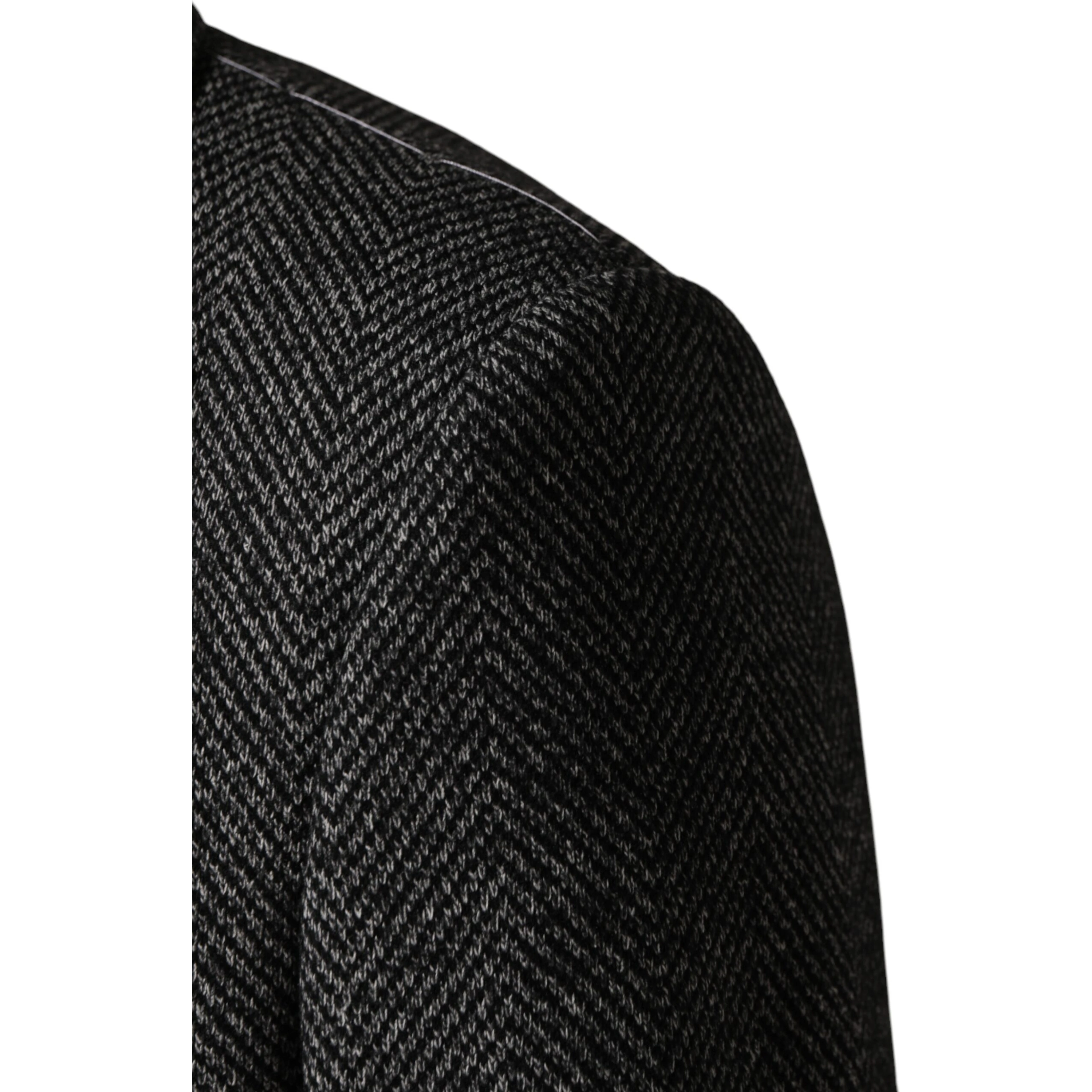 Gray Wool Blend Long Trench Coat Men Jacket