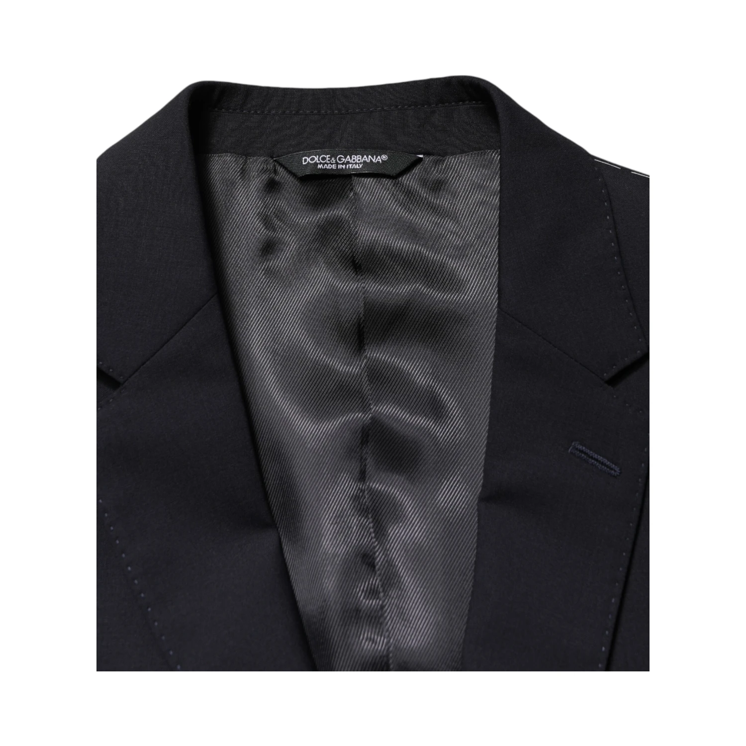 Black Wool Single Breasted 2 Button Blazer