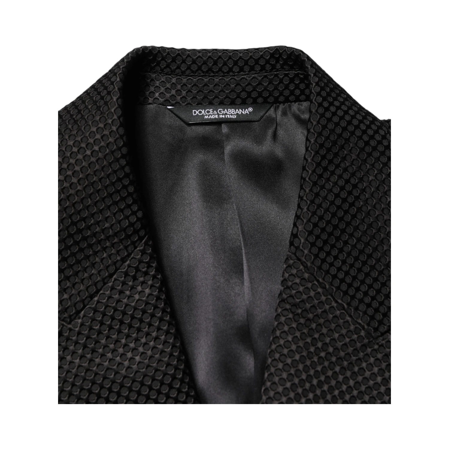 Black Cotton Double Breasted 2 Button Blazer