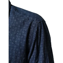 Blue Button Down Long Sleeves Men Shirt