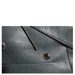 Black Leather Double Breasted 2Button Blazer
