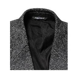 Gray Wool Blend Long Trench Coat Men Jacket