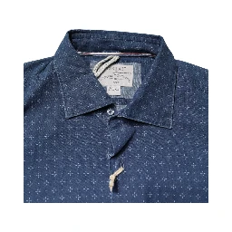 Blue Button Down Long Sleeves Men Shirt