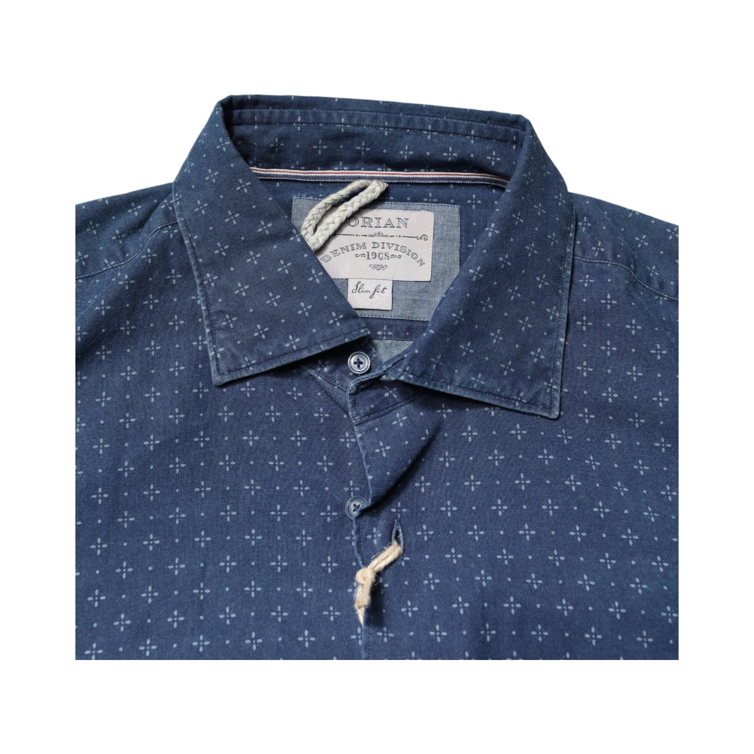 Blue Button Down Long Sleeves Men Shirt