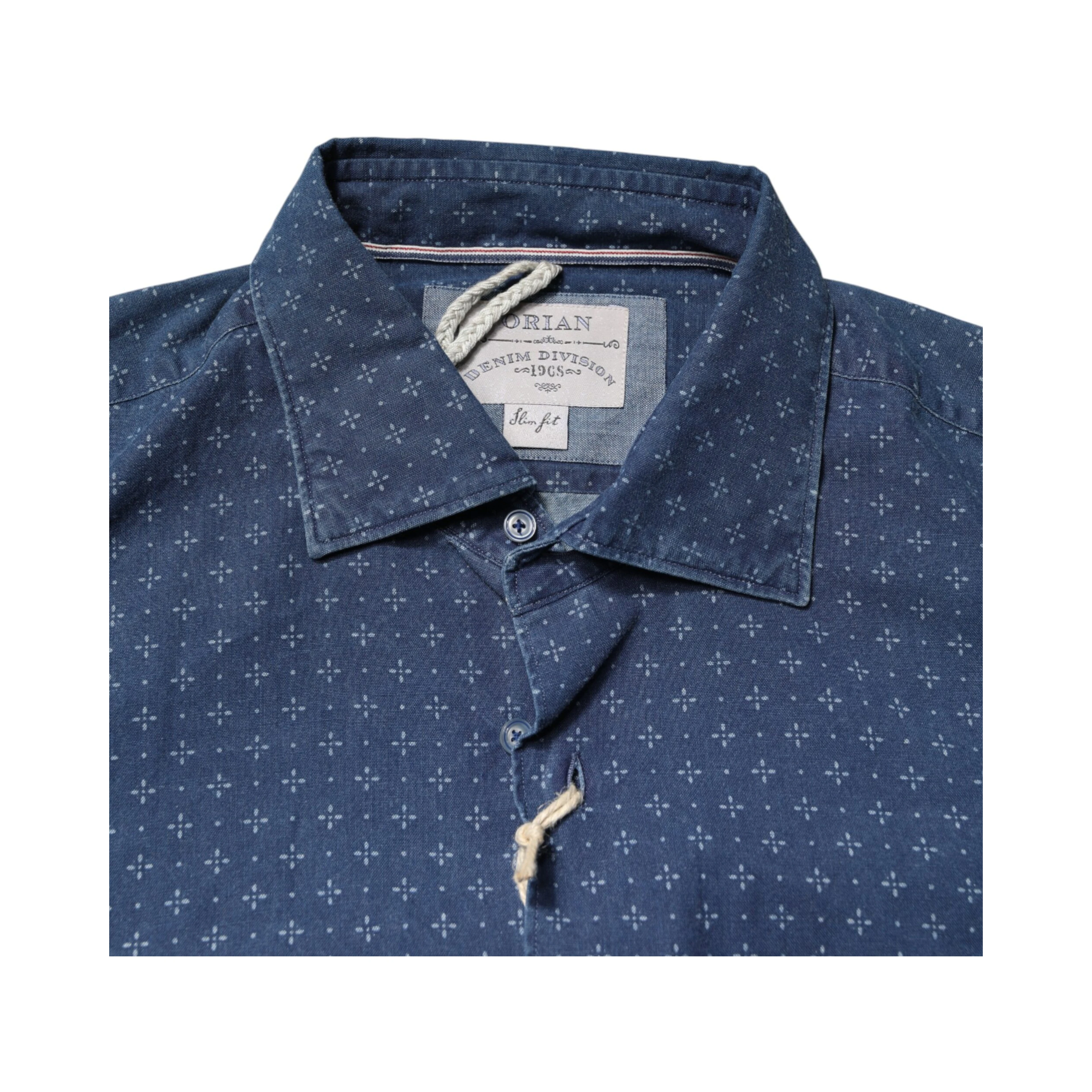 Blue Button Down Long Sleeves Men Shirt
