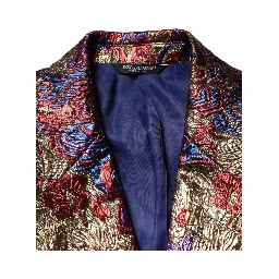 Multicolor Jacquard Single Breasted Blazer