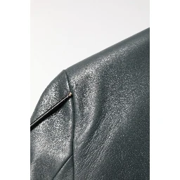 Black Leather Double Breasted 2Button Blazer