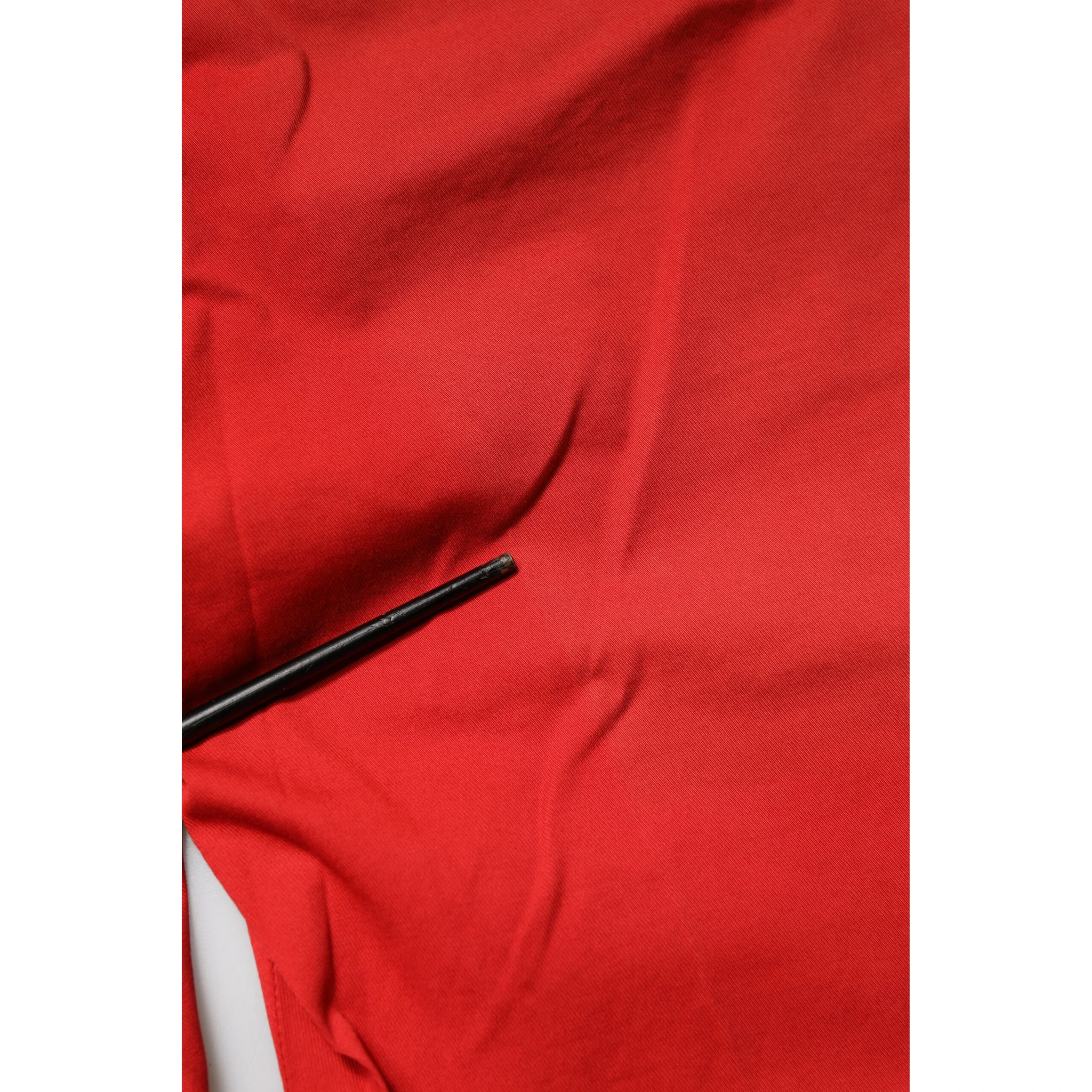 Red Flared Mid Waist Chino Casual Trouser Pants