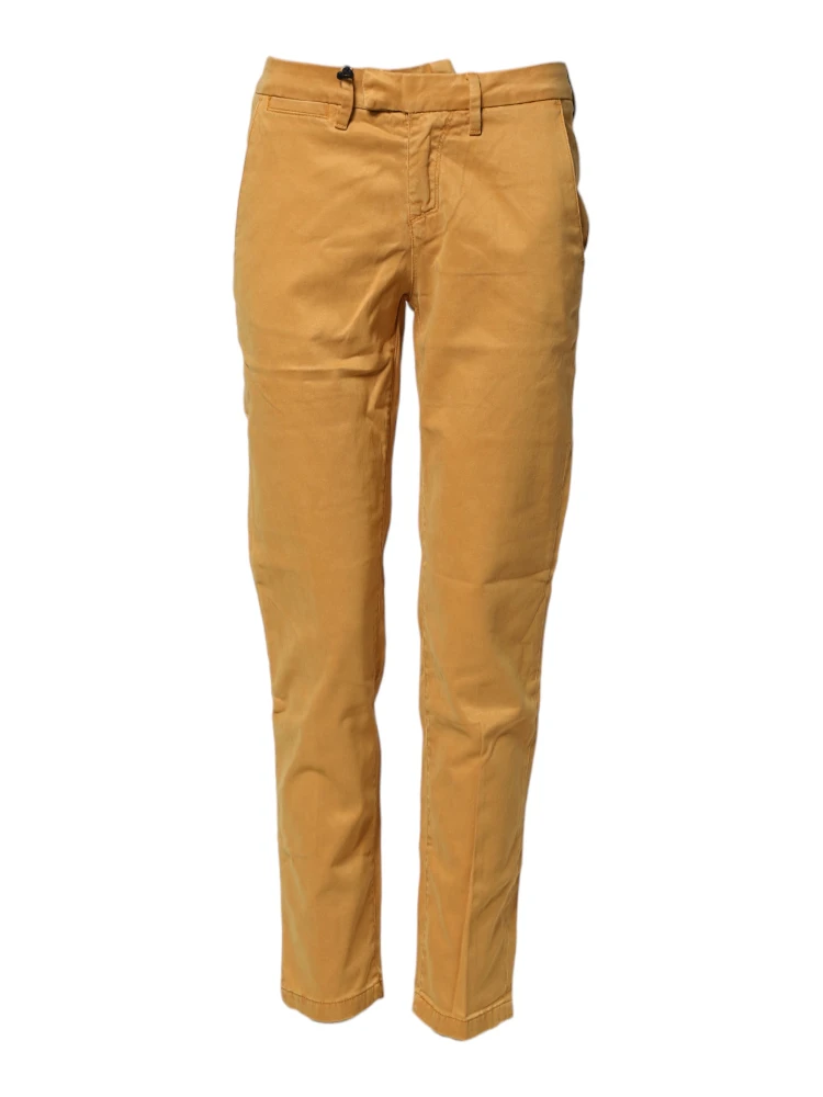 Beige Tapered Mid Waist Chino Casual Trouser Pants