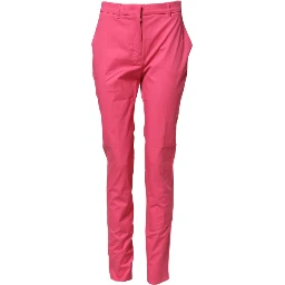 Pink Skinny High Waist Chino Trouser Pants