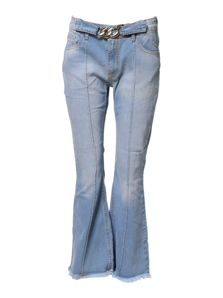 Light Blue Washed High Waist Bootcut Denim Jeans