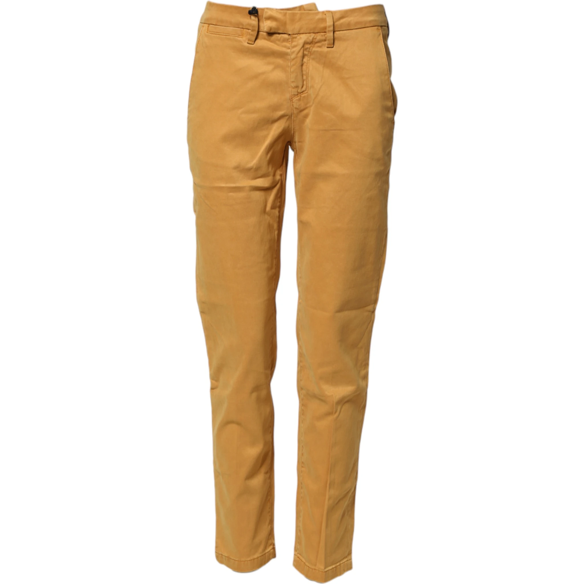 Beige Tapered Mid Waist Chino Casual Trouser Pants