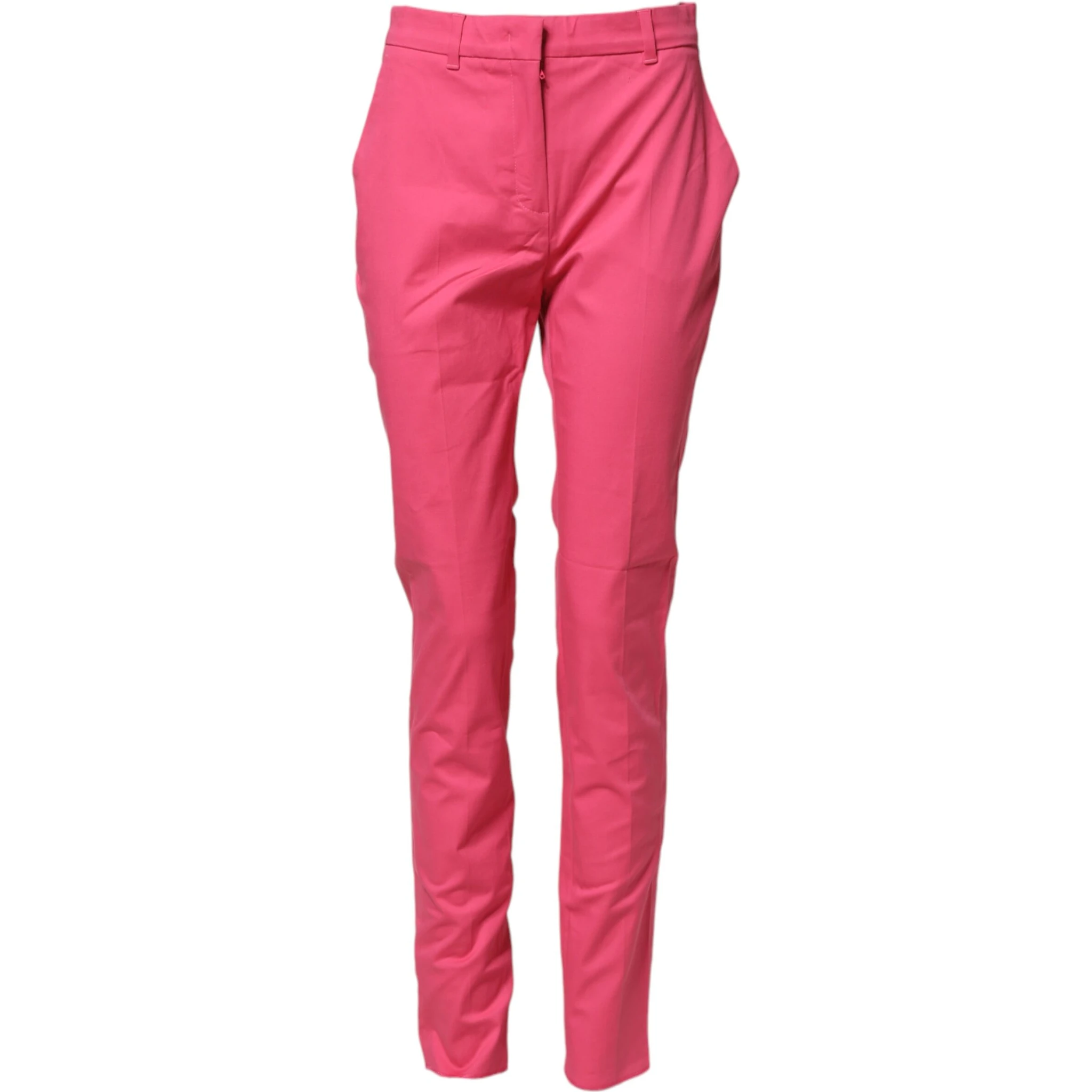 Pink Skinny High Waist Chino Trouser Pants