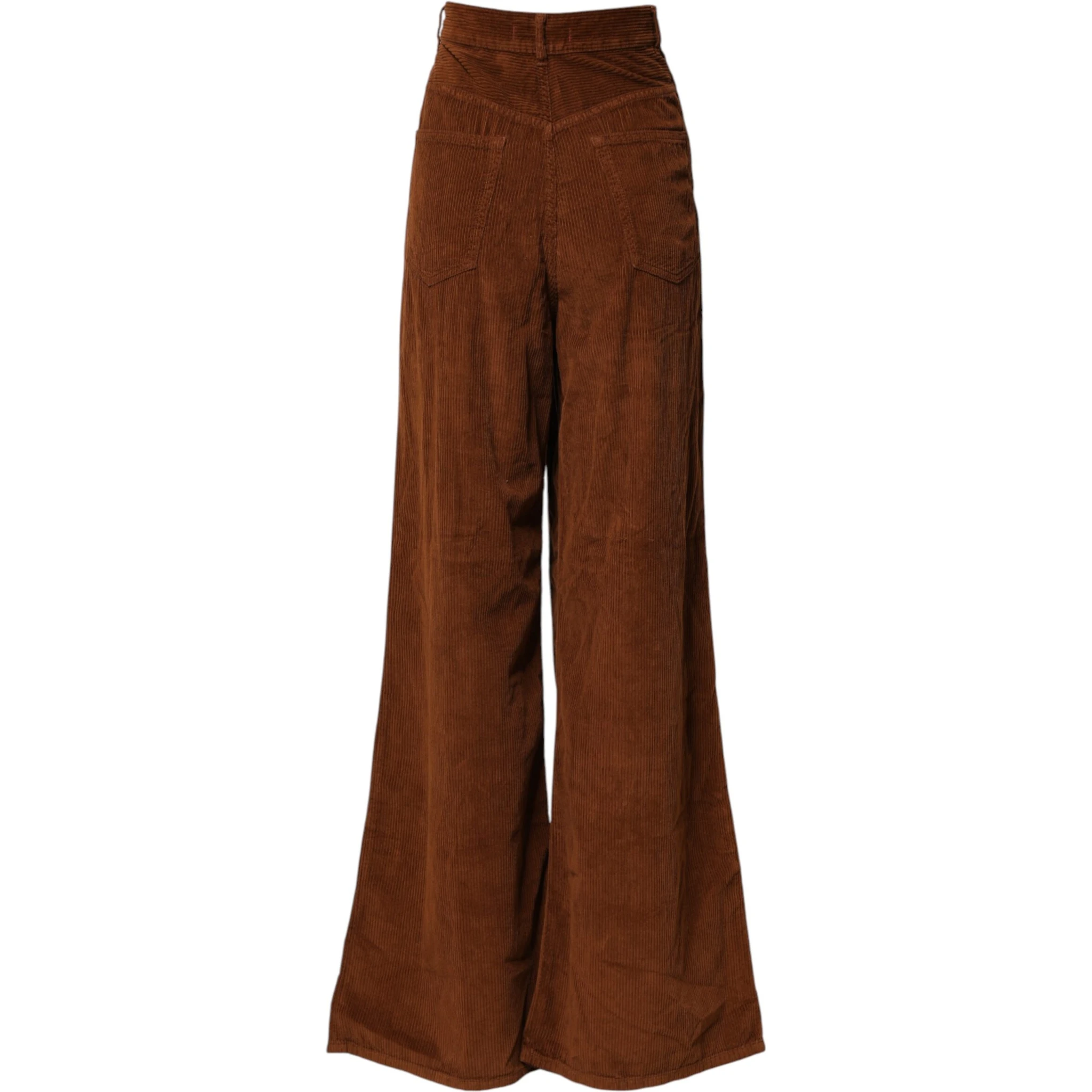 Brown Wide Leg High Waist Corduroy Denim Trouser Jeans