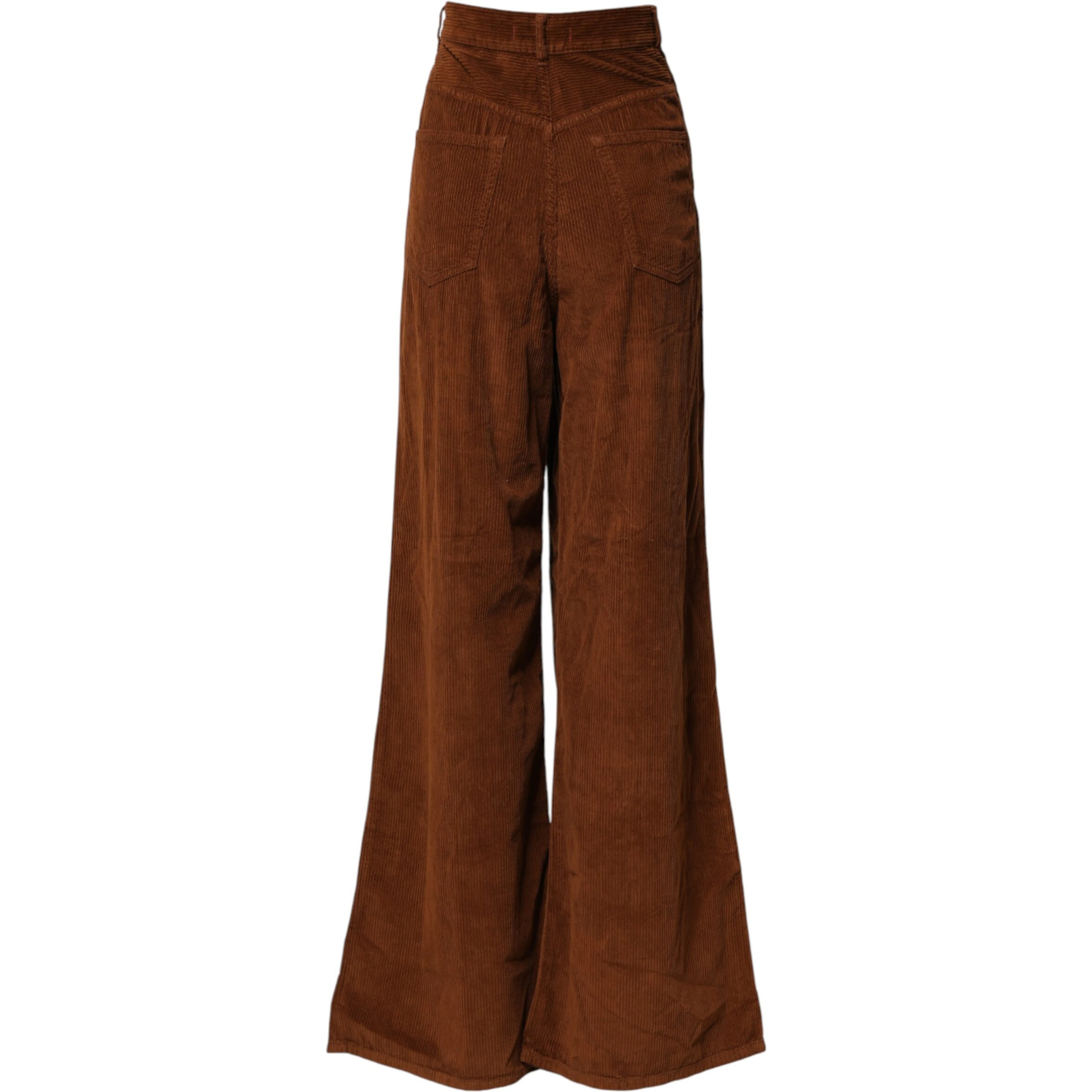 Brown Wide Leg High Waist Corduroy Denim Trouser Jeans