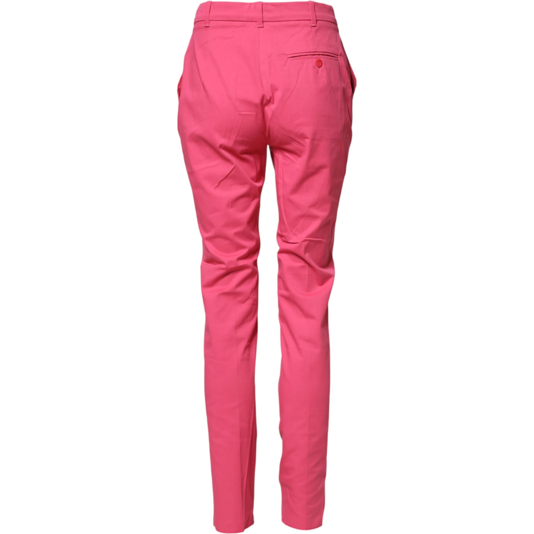 Pink Skinny High Waist Chino Trouser Pants
