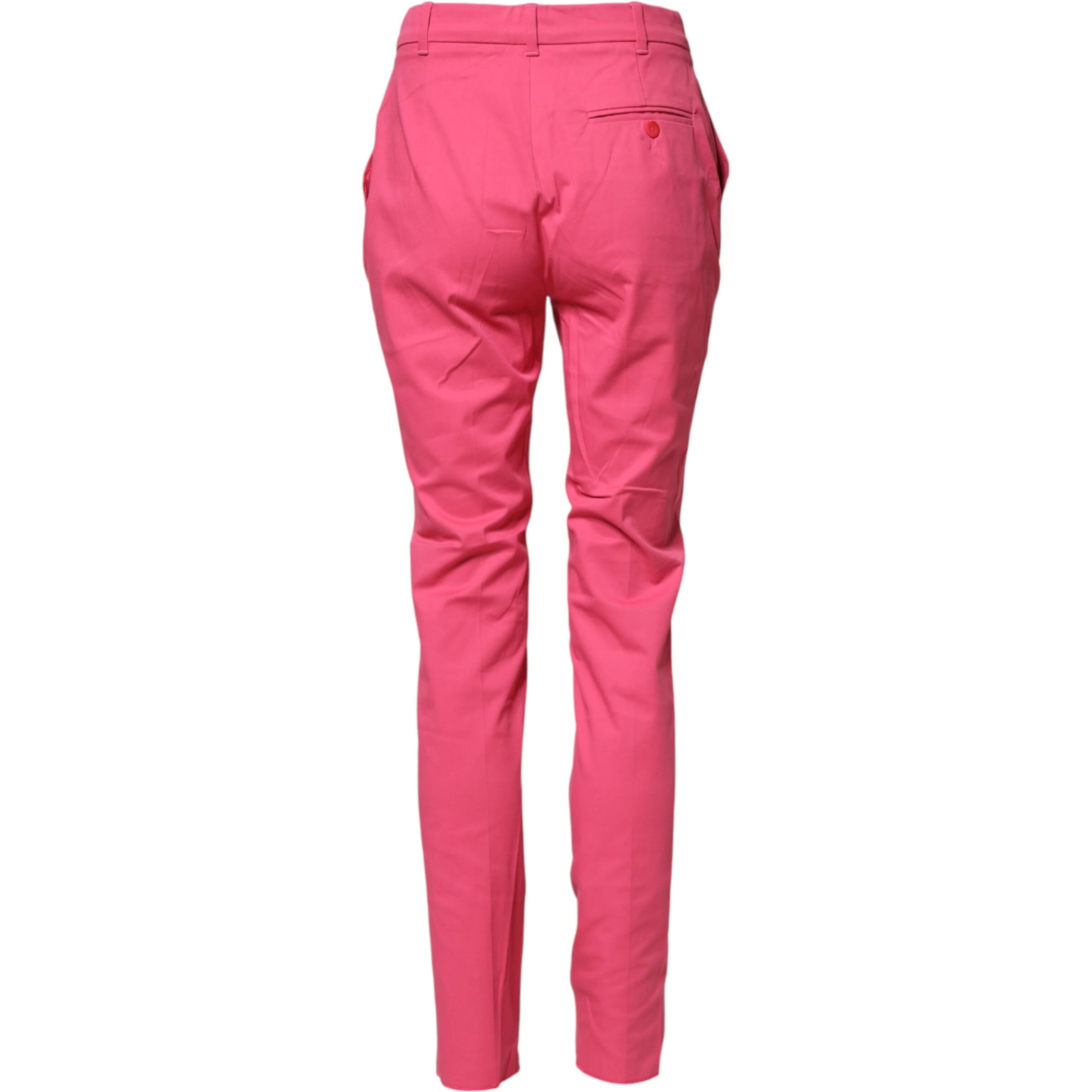 Pink Skinny High Waist Chino Trouser Pants