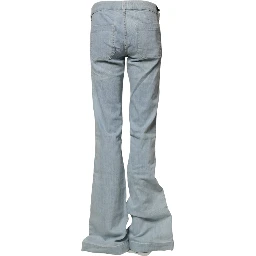 Light Blue Boot Cut Mid Waist Denim Casual Jeans
