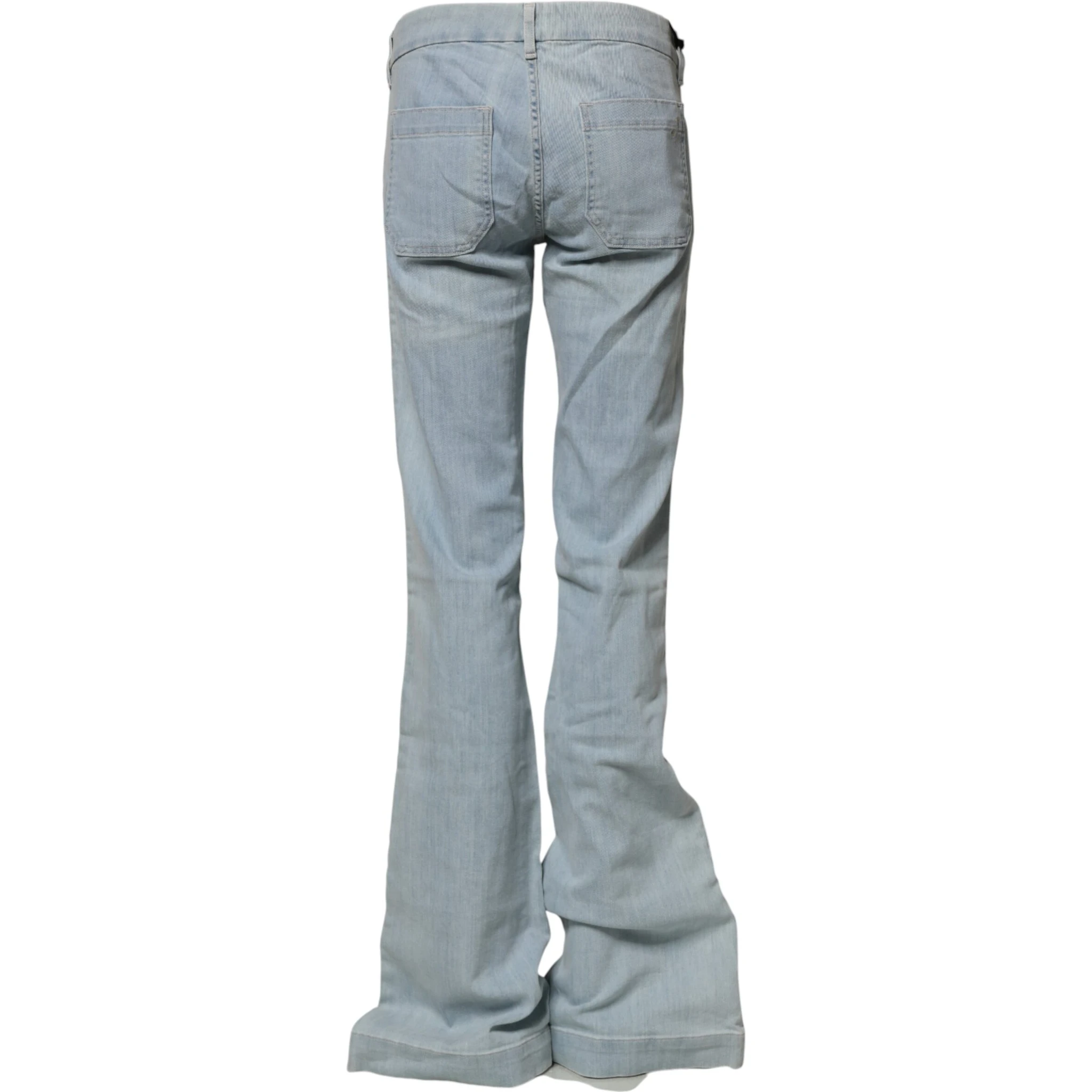 Light Blue Boot Cut Mid Waist Denim Casual Jeans