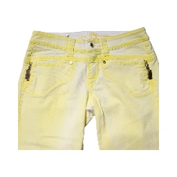 Yellow Cotton Bootcut Low Waist Denim Trouser Jeans