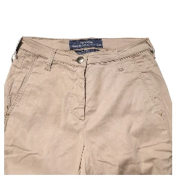 Beige Lyocell Skinny High Waist Chino Casual Pants