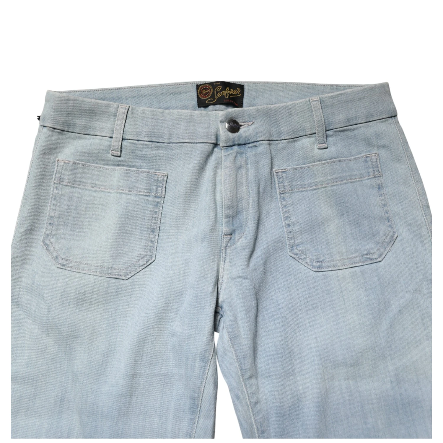 Light Blue Boot Cut Mid Waist Denim Casual Jeans