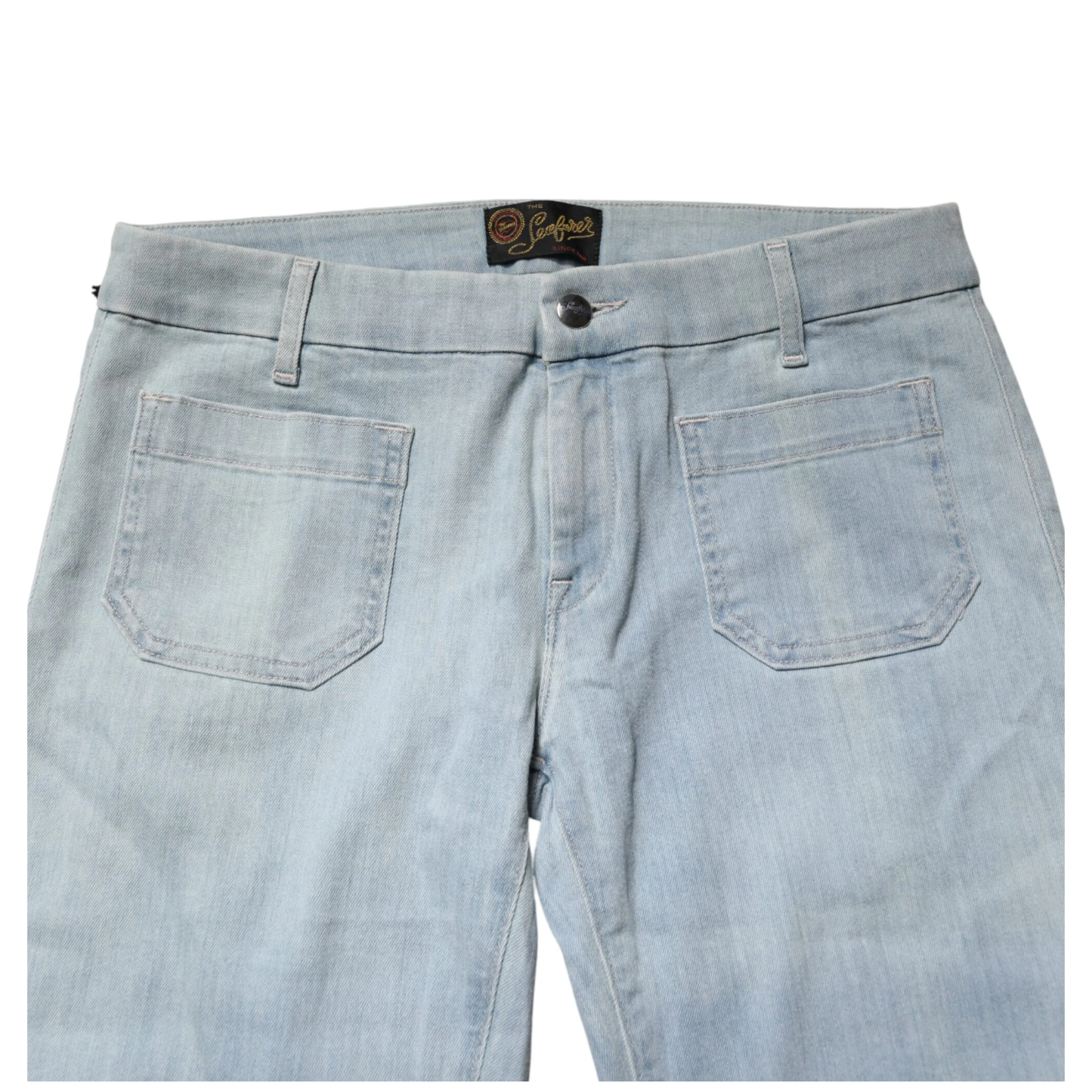 Light Blue Boot Cut Mid Waist Denim Casual Jeans