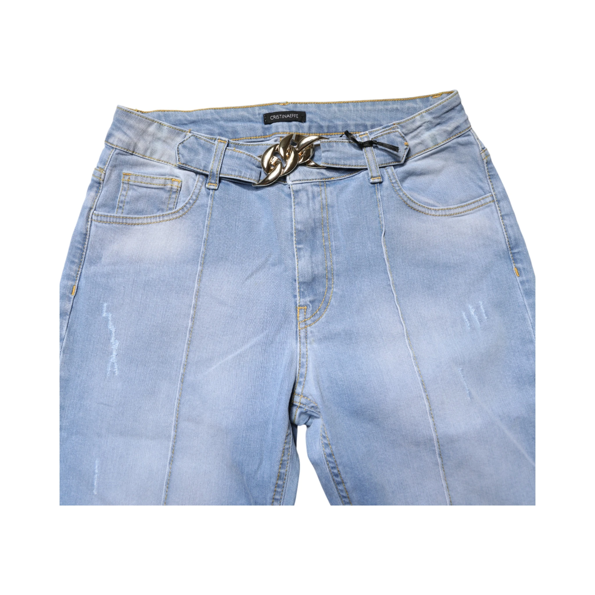 Light Blue Washed High Waist Bootcut Denim Jeans