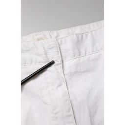 White Mid Waist Skinny Chino Cotton Trouser Pants
