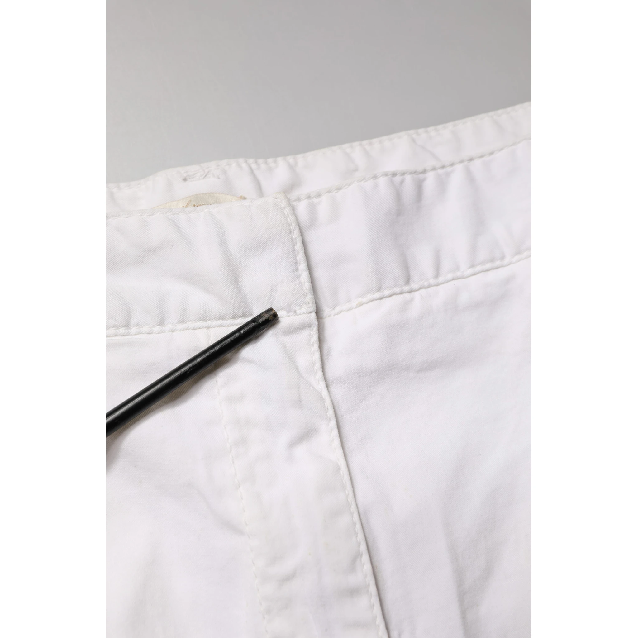 White Mid Waist Skinny Chino Cotton Trouser Pants