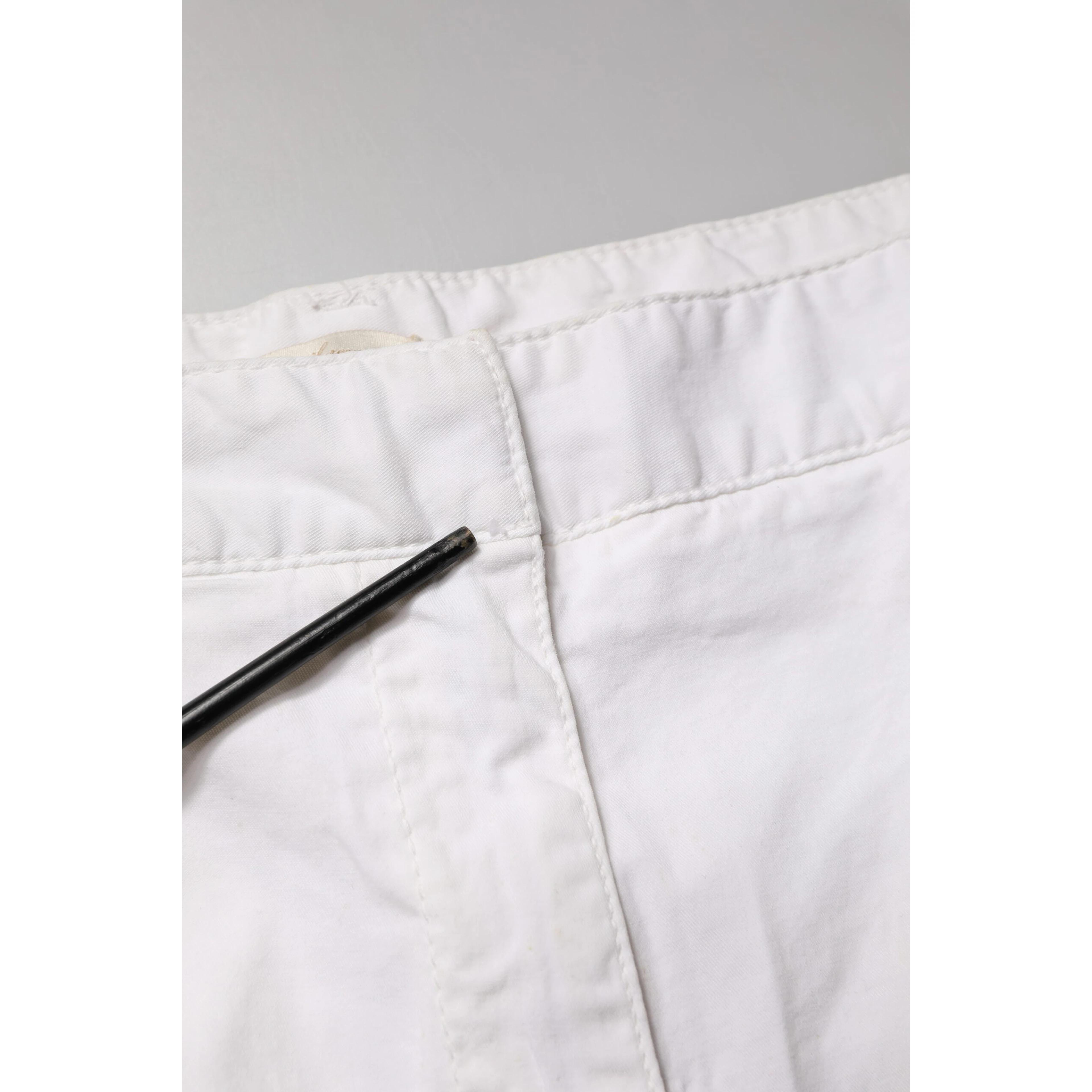 White Mid Waist Skinny Chino Cotton Trouser Pants