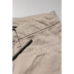 Beige Skinny Mid Waist Chino Casual Trouser Pants